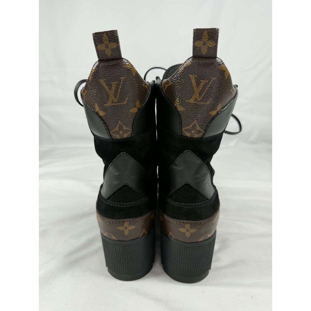Women's Size 10 US Louis Vuitton Monogram Laureate Platform Desert Boots 366480 - Picture 5 of 8